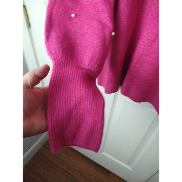 Ce Ce Woman M Pink Sweater Pullover Balloon Pearl Accent LS Office Workwear Soft - Picture 5 of 9